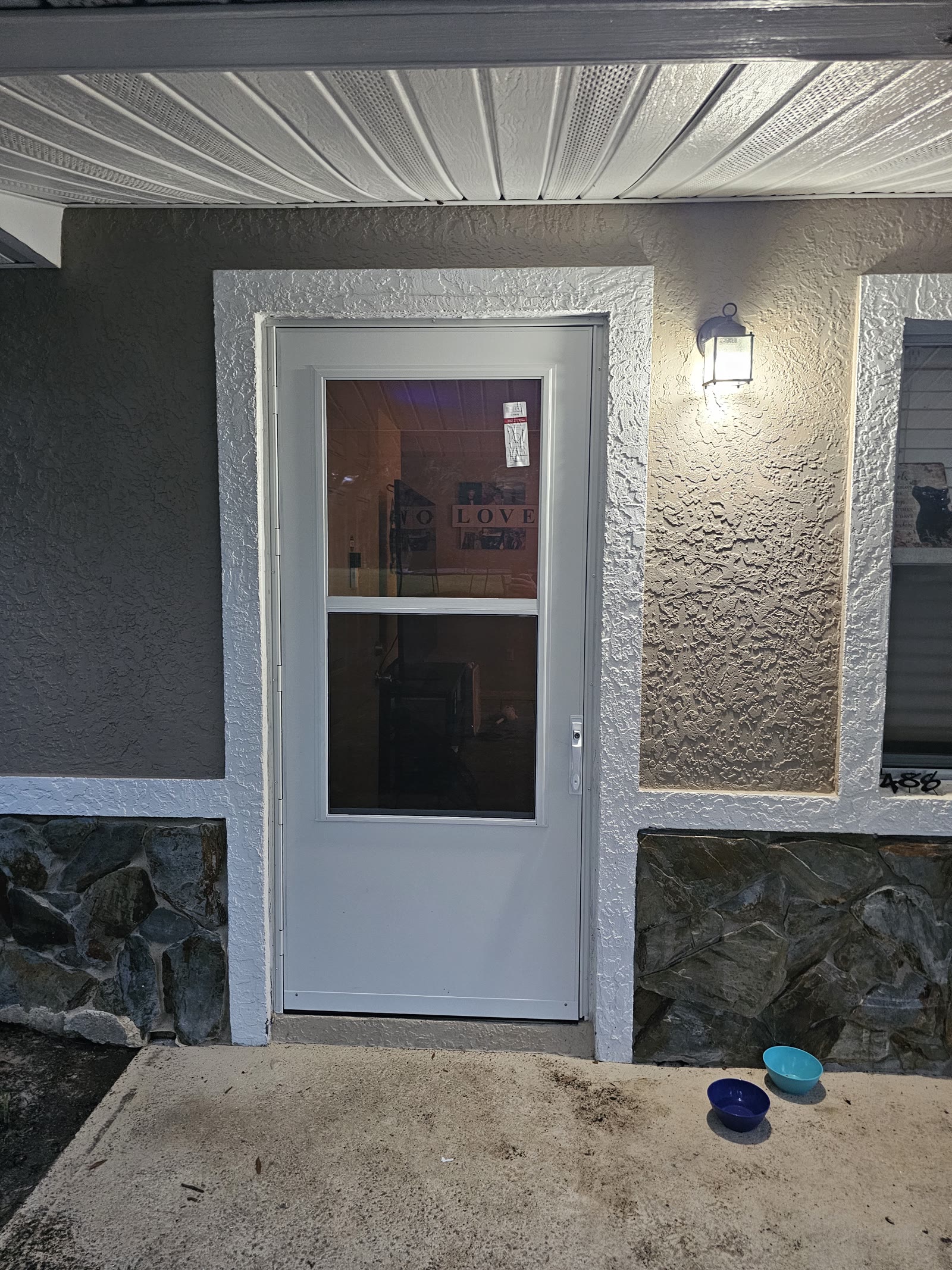 Finished exterior door and entry detail