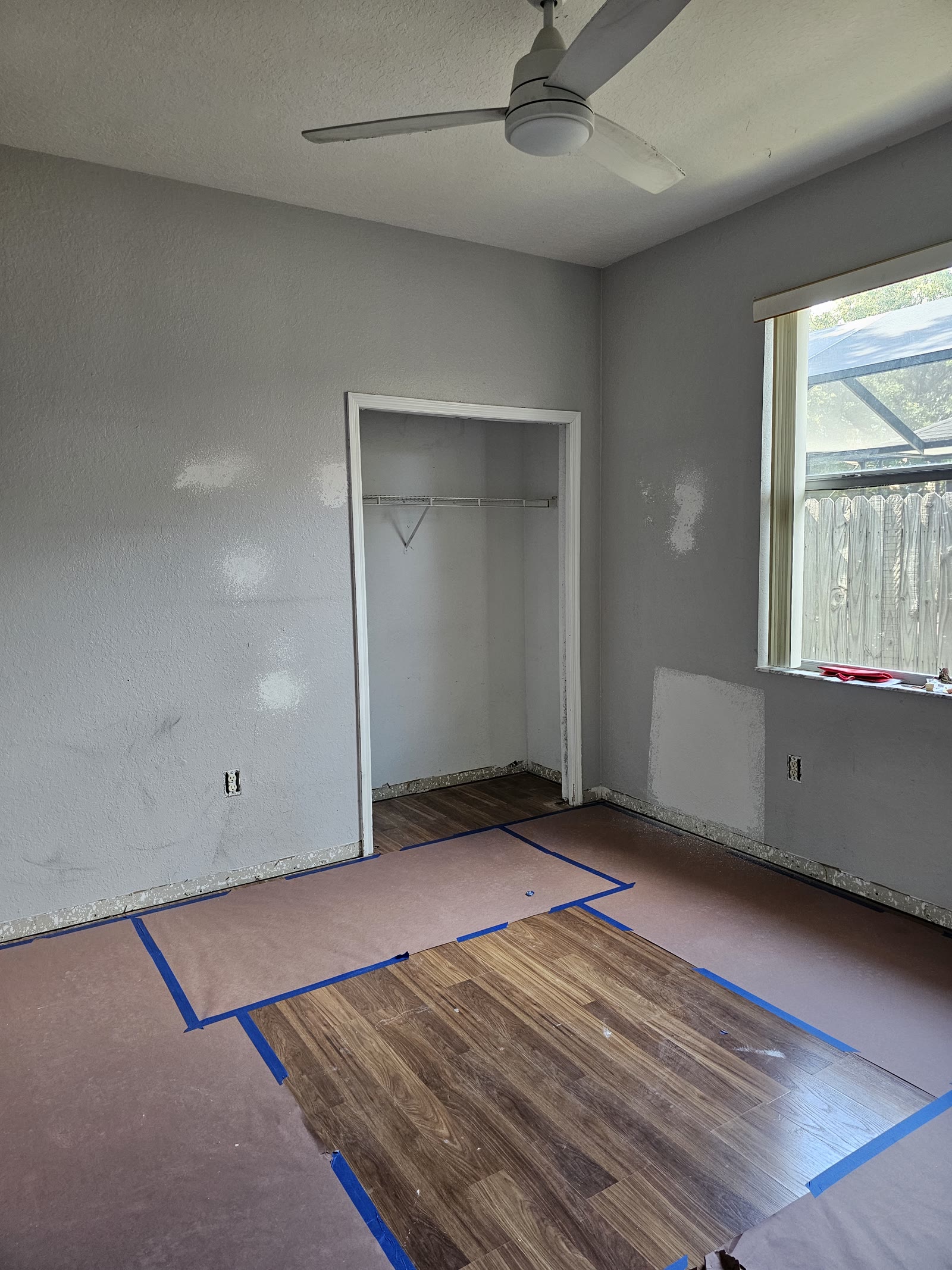 Flooring installation in progress